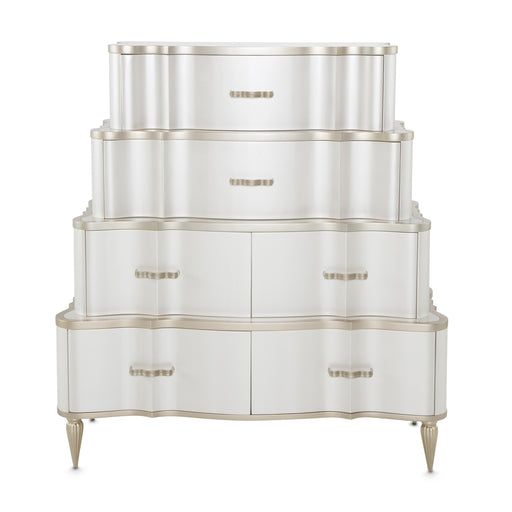 AICO Furniture - London Place Tiered Chest in Light Champagne - N9004070SA-112 - GreatFurnitureDeal