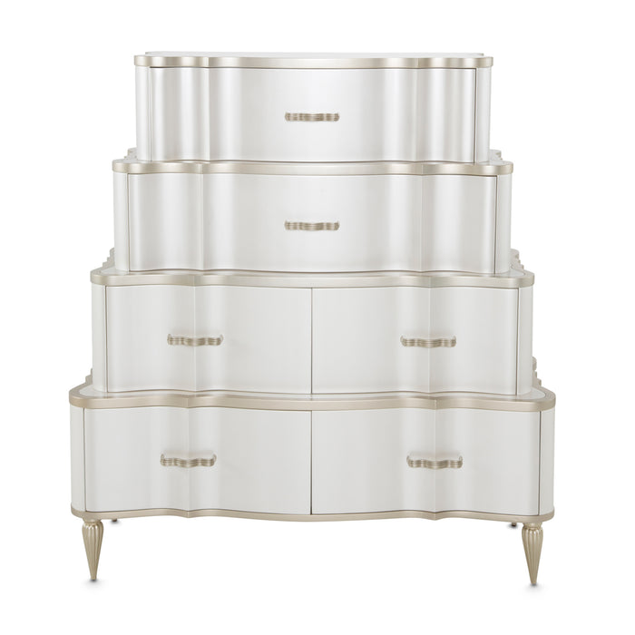 AICO Furniture - London Place Tiered Chest in Light Champagne - N9004070SA-112