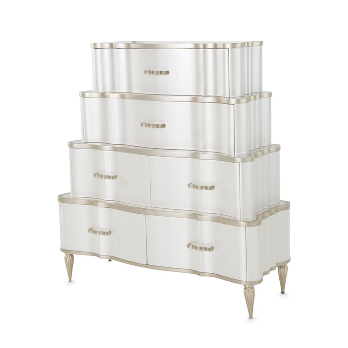 AICO Furniture - London Place Tiered Chest in Light Champagne - N9004070SA-112