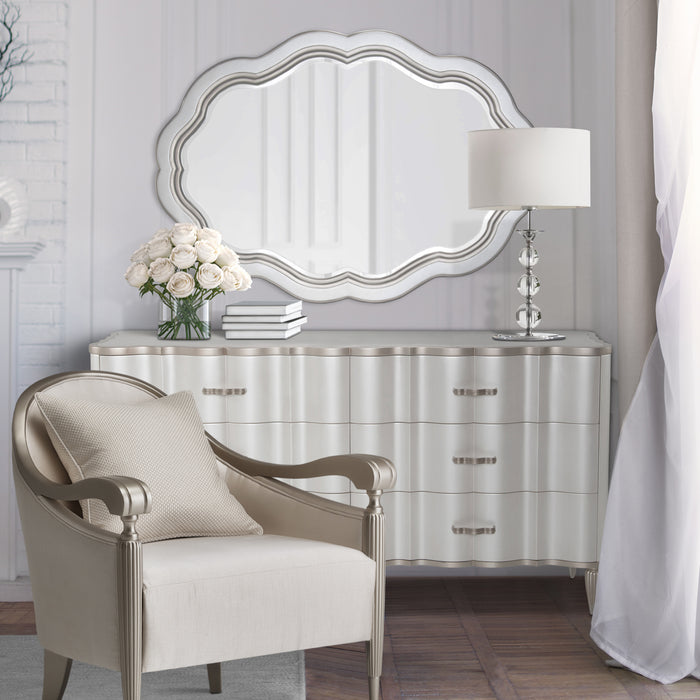 AICO Furniture - London Place Wall Mirror in Creamy Pearl - N9004260-112
