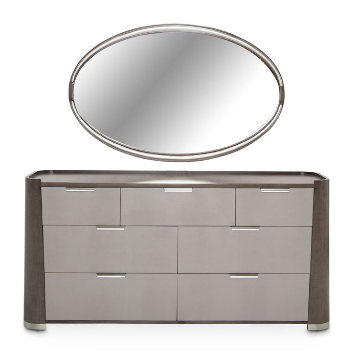 AICO Furniture - Roxbury Park Dresser with Mirror in Slate - N9006050SA-260-220 - GreatFurnitureDeal