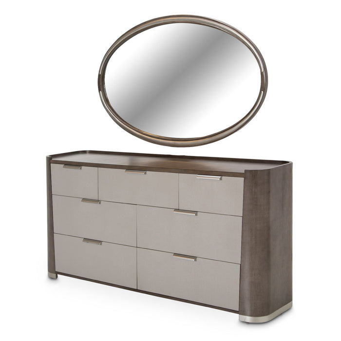 AICO Furniture - Roxbury Park Dresser with Mirror in Slate - N9006050SA-260-220 - GreatFurnitureDeal
