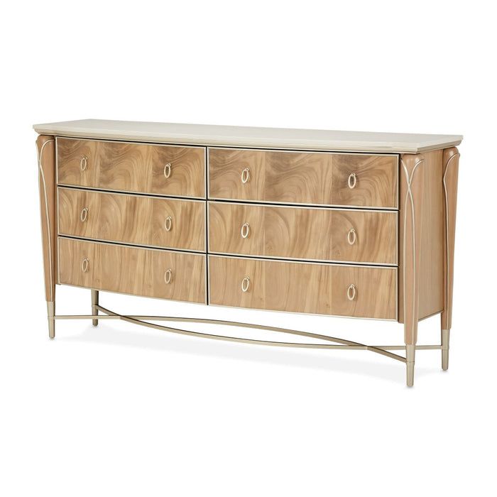 AICO Furniture - Villa Cherie Dresser in Caramel - N9008050SA-134 - GreatFurnitureDeal