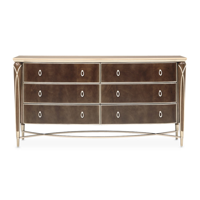 AICO Furniture - Villa Cherie Dresser in Hazelnut - N9008050SA-410 - GreatFurnitureDeal