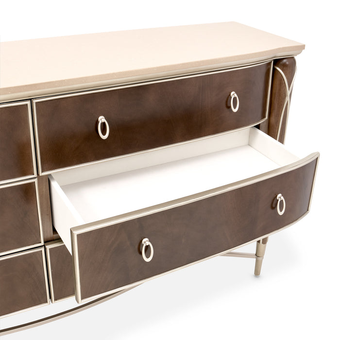 AICO Furniture - Villa Cherie Dresser in Hazelnut - N9008050SA-410 - GreatFurnitureDeal