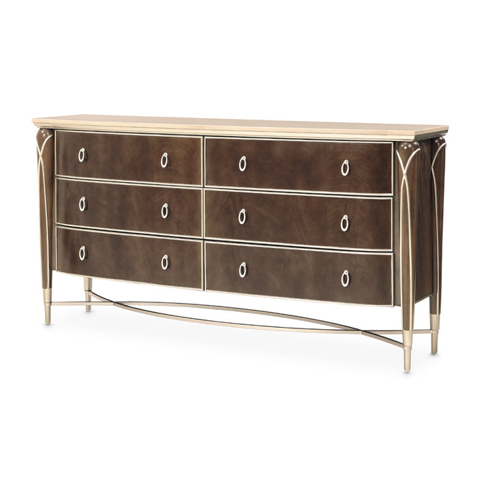 AICO Furniture - Villa Cherie Dresser in Hazelnut - N9008050SA-410 - GreatFurnitureDeal