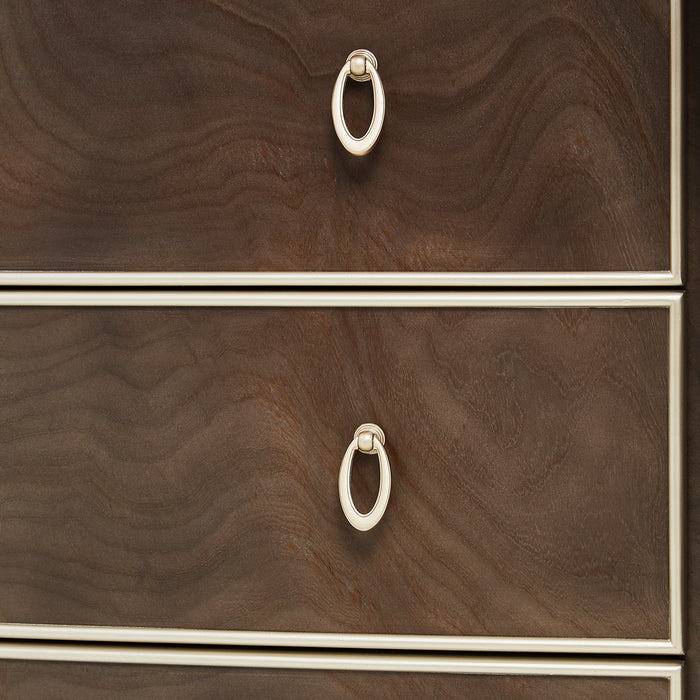 AICO Furniture - Villa Cherie Dresser with Mirror in Hazelnut - N9008050SA-60-410 - GreatFurnitureDeal