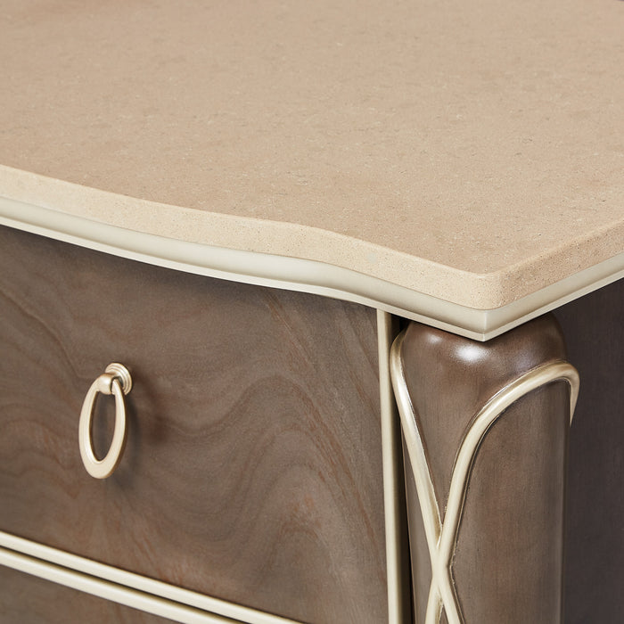 AICO Furniture - Villa Cherie Dresser with Mirror in Hazelnut - N9008050SA-60-410 - GreatFurnitureDeal