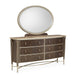 AICO Furniture - Villa Cherie Dresser with Mirror in Hazelnut - N9008050SA-60-410 - GreatFurnitureDeal