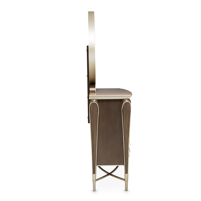 AICO Furniture - Villa Cherie Dresser with Mirror in Hazelnut - N9008050SA-60-410 - GreatFurnitureDeal
