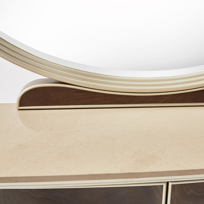 AICO Furniture - Villa Cherie Dresser with Mirror in Hazelnut - N9008050SA-60-410 - GreatFurnitureDeal