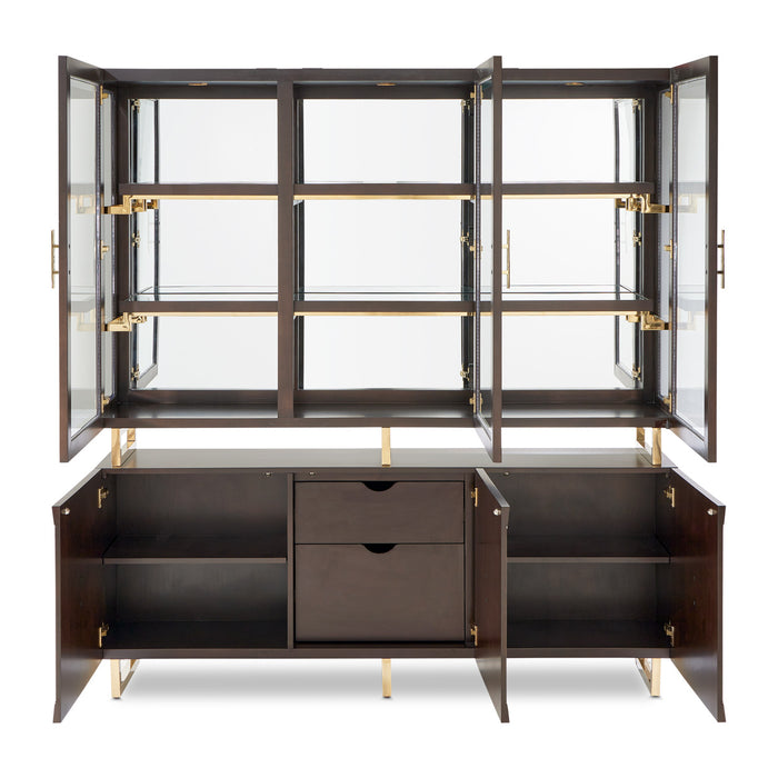 AICO Furniture - Belmont Place China Cabinet in Espresso - N9085005-06-409 - GreatFurnitureDeal