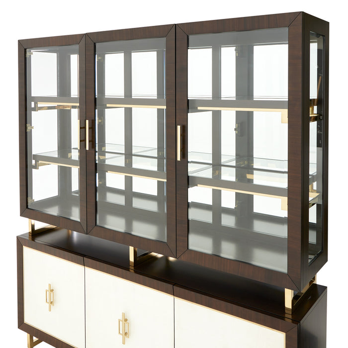 AICO Furniture - Belmont Place China Cabinet in Espresso - N9085005-06-409 - GreatFurnitureDeal