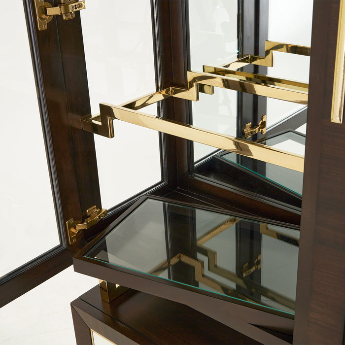 AICO Furniture - Belmont Place China Cabinet in Espresso - N9085005-06-409 - GreatFurnitureDeal