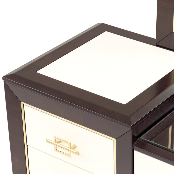 AICO Furniture - Belmont Place Vanity Desk in Espresso - N9085058SA-409 - GreatFurnitureDeal