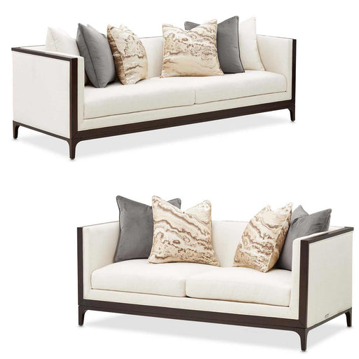AICO Furniture - Belmont Place 2 Piece Sofa Set in Espresso - N9085815-CREAM-409-2SET - GreatFurnitureDeal