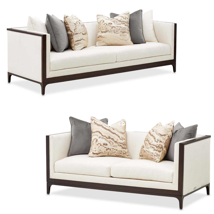 AICO Furniture - Belmont Place 2 Piece Sofa Set in Espresso - N9085815-CREAM-409-2SET - GreatFurnitureDeal