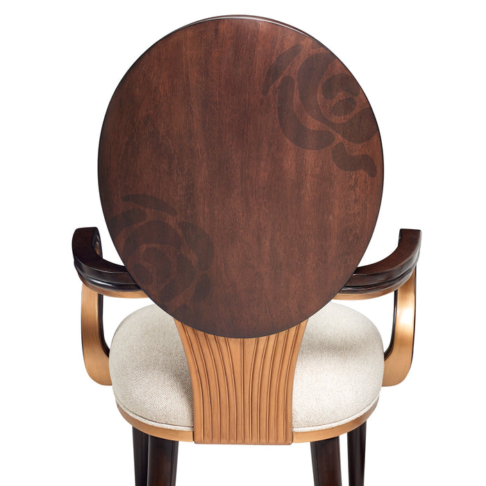 AICO Furniture - Camellia Field 9 Piece Rectangular Pedestal Dining Table Set in Warm Pecan - N9090002-400-9SET