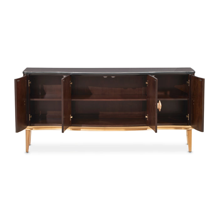AICO Furniture - Camellia Field 12 Piece Rectangular Pedestal Dining Table Set in Warm Pecan - N9090002-400-12SET - GreatFurnitureDeal