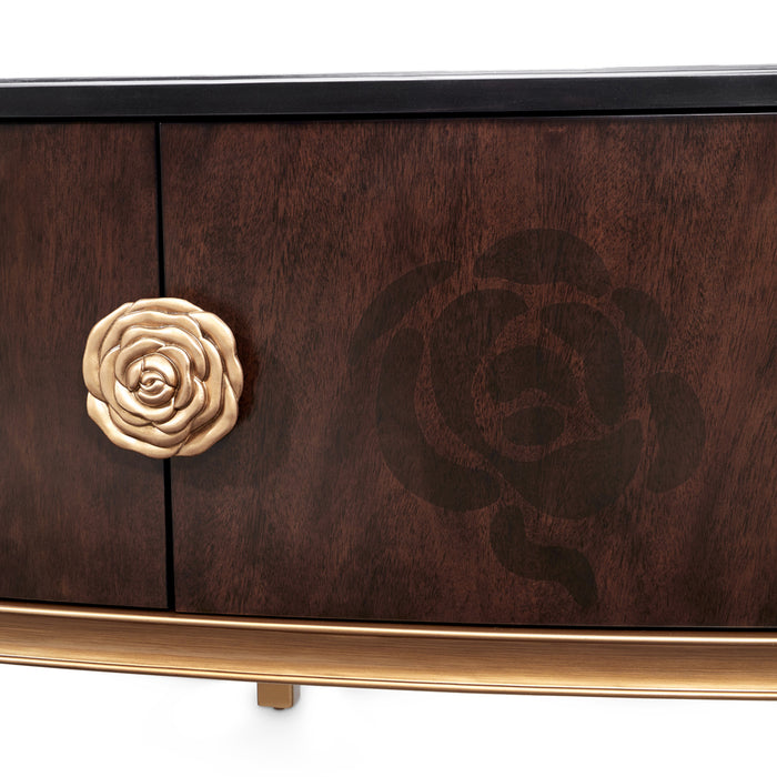 AICO Furniture - Camellia Field"Media Cabinet"Warm Pecan - N9090081-400 - GreatFurnitureDeal