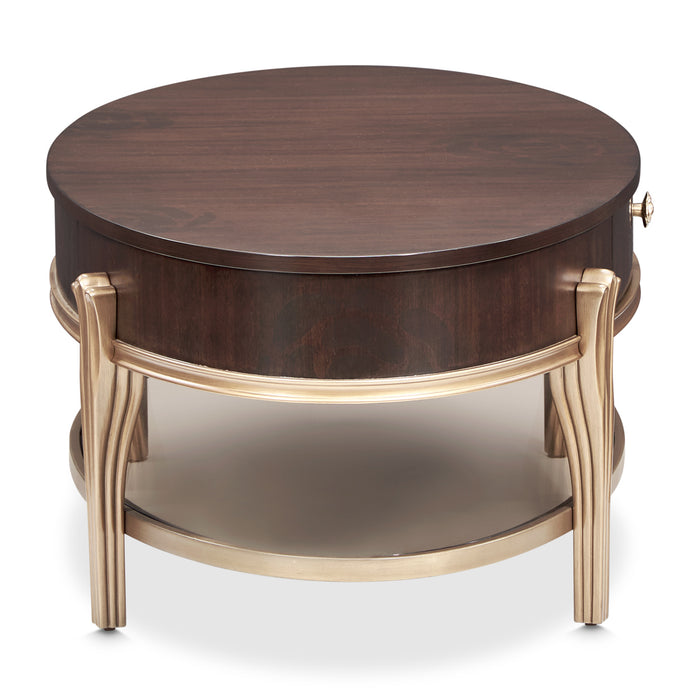 AICO Furniture - Camellia Field - Oval Cocktail Table - Warm Pecan - N9090201-400 - GreatFurnitureDeal