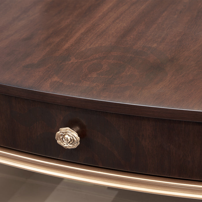 AICO Furniture - Camellia Field - Oval Cocktail Table - Warm Pecan - N9090201-400 - GreatFurnitureDeal