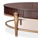 AICO Furniture - Camellia Field - Oval Cocktail Table - Warm Pecan - N9090201-400 - GreatFurnitureDeal