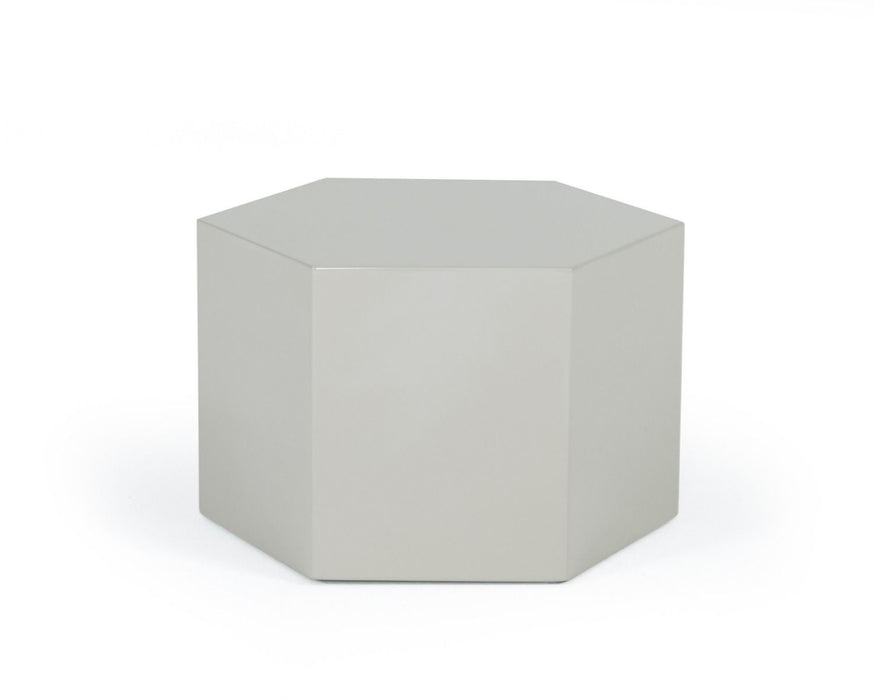 VIG Furniture - Modrest Newmont Small Light Grey High Gloss End Table - VGBBMND-CT23-LTGRY-ET