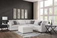 Mariano Fabric - Newport 5 Piece L-Shaped Modular Sectional Sofa in Creamy Off White - 4050-5piece - GreatFurnitureDeal