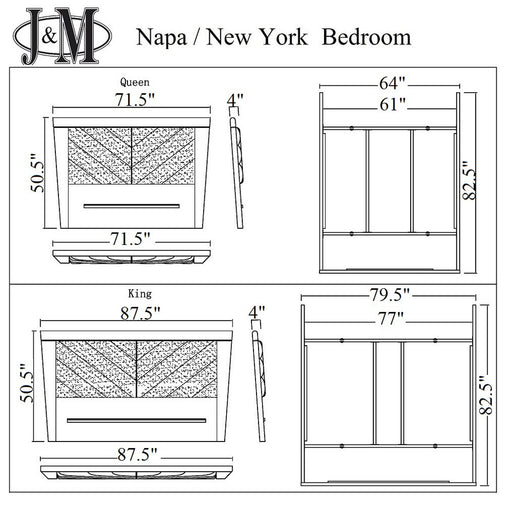 J&M Furniture - The New York Modern Grey High Gloss 3 Piece Eastern King Bedroom Set - 18215-EK-3SET-GREY HIGH GLOSS - GreatFurnitureDeal