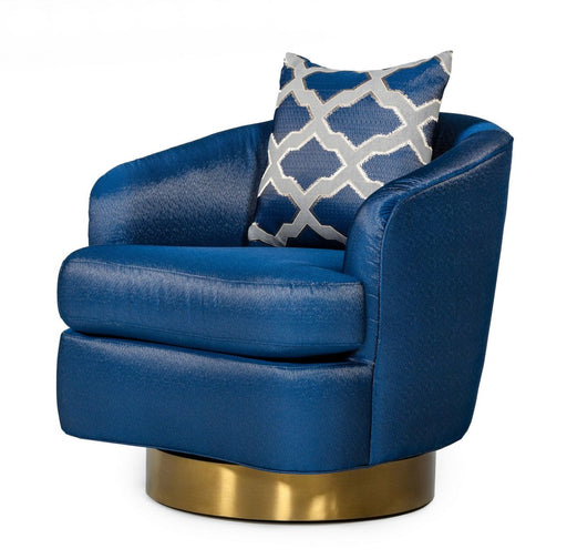 VIG Furniture - Modrest Niagra Glam Blue and Gold Fabric Accent Chair - VGODZW-981 - GreatFurnitureDeal