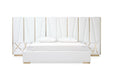 VIG Furniture - Modrest Nixa Modern White Gold California King Bed with Nightstands - VGVCBD1909-BLK-BED-2NS-SET-CK - GreatFurnitureDeal