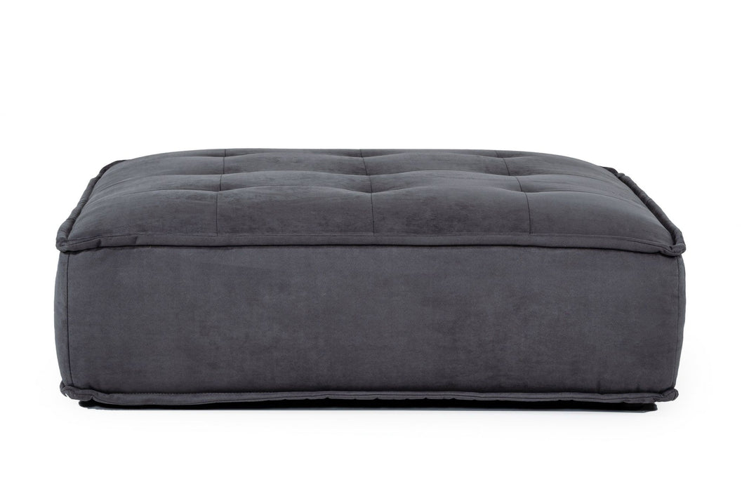VIG Furniture - Divani Casa Nolden Waterproof Dark Grey Fabric Ottoman - VGKNK8542-DK-GRY-OTT