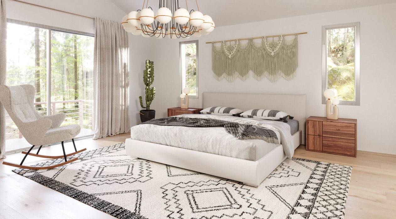 VIG Furniture - Nova Domus Sogno Italian Modern Beige Fabric Eastern King Low Headboard Bed - VGAC-SOGNO-BED-EK