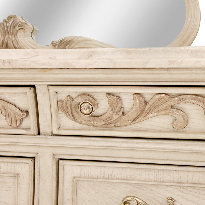 AICO Furniture - Platine De Royale Dresser with Mirror in Champagne - NR09050SA-60-201 - GreatFurnitureDeal