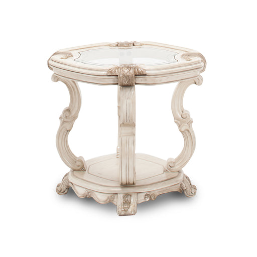 AICO Furniture - Platine De Royale Round End Table in Champagne - NR09202-201 - GreatFurnitureDeal