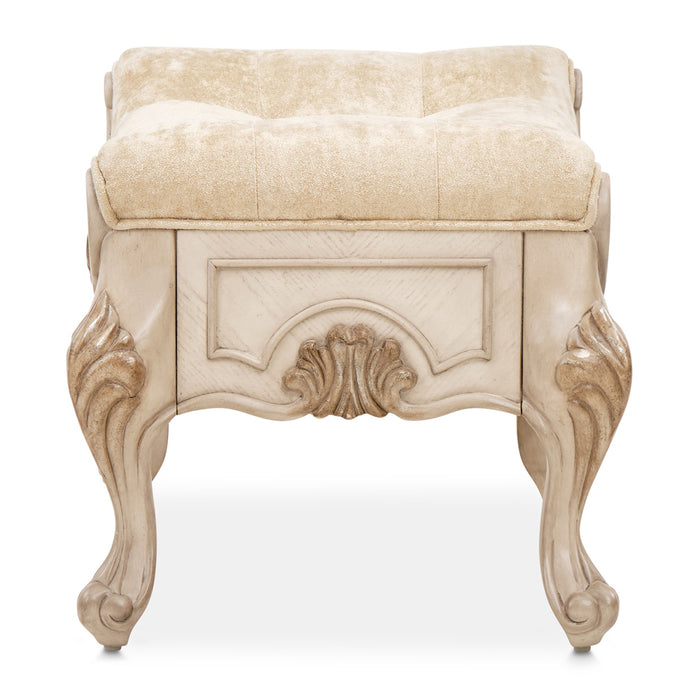 AICO Furniture - Platine de Royale"Vanity Bench in Champagne - NR09804-201 - GreatFurnitureDeal