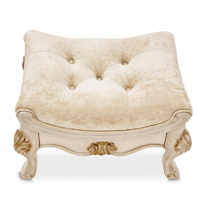 AICO Furniture - Platine de Royale"Vanity Bench in Champagne - NR09804-201 - GreatFurnitureDeal