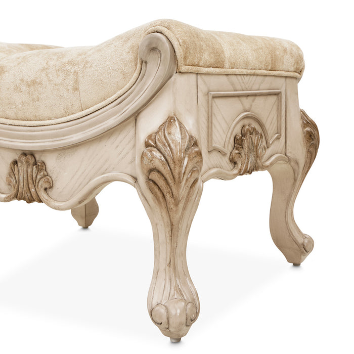 AICO Furniture - Platine de Royale"Vanity Bench in Champagne - NR09804-201 - GreatFurnitureDeal