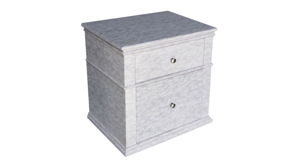 American Eagle Furniture - D060 Light Gray Fabric Nightstand - NS-D060 - GreatFurnitureDeal