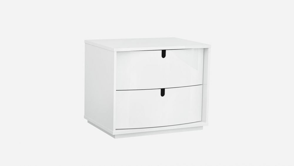 American Eagle Furniture - P110 White Lacquer Finish Nightstand - NS-P110 - GreatFurnitureDeal