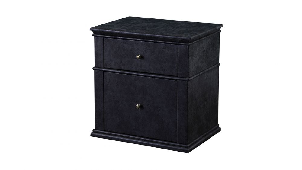 American Eagle Furniture - NS006 Dark Gray Fabric Nightstand - NS006-DG