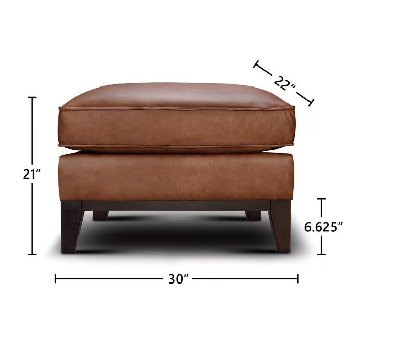 GFD Leather - Pimlico Brown Leather Ottoman - 501018
