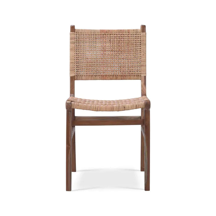 Bramble - Logan Dining Chair w/ Rattan - Teak - BR-85032 - GreatFurnitureDeal