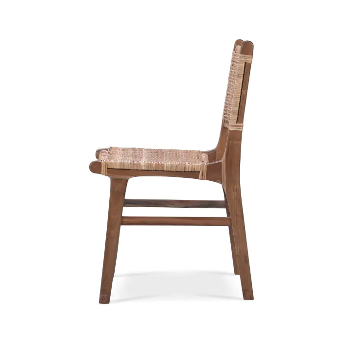 Bramble - Logan Dining Chair w/ Rattan - Teak - BR-85032 - GreatFurnitureDeal