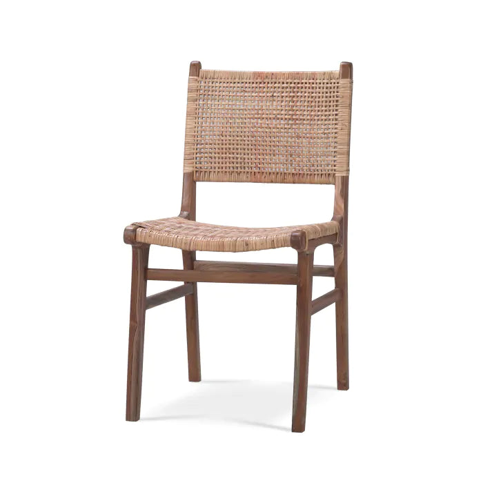 Bramble - Logan Teak Dining Chair In Teak Natural Finish w/ Rattan Natural Seat and Back - BR-85032TRN-RNAT
