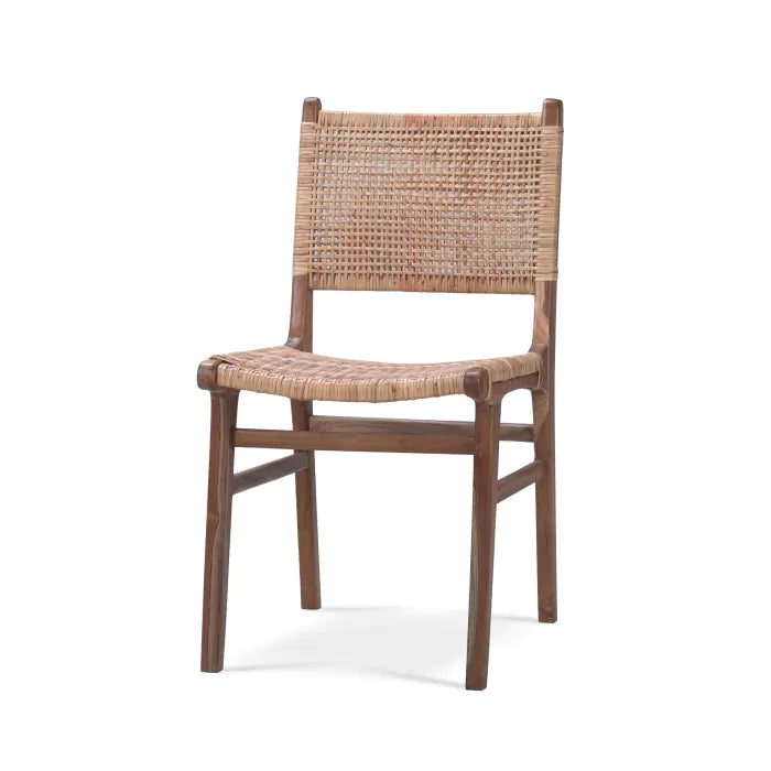 Bramble - Logan Teak Dining Chair In Teak Natural Finish w/ Rattan Natural Seat and Back - 85032TRN-RNAT - GreatFurnitureDeal