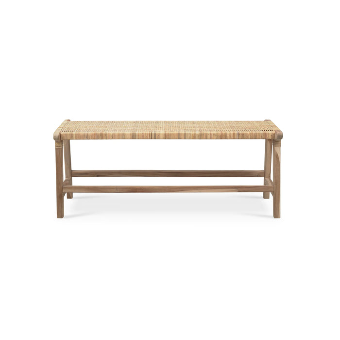 Bramble - Logan Bench w/ Rattan - Teak - BR-85080 - GreatFurnitureDeal