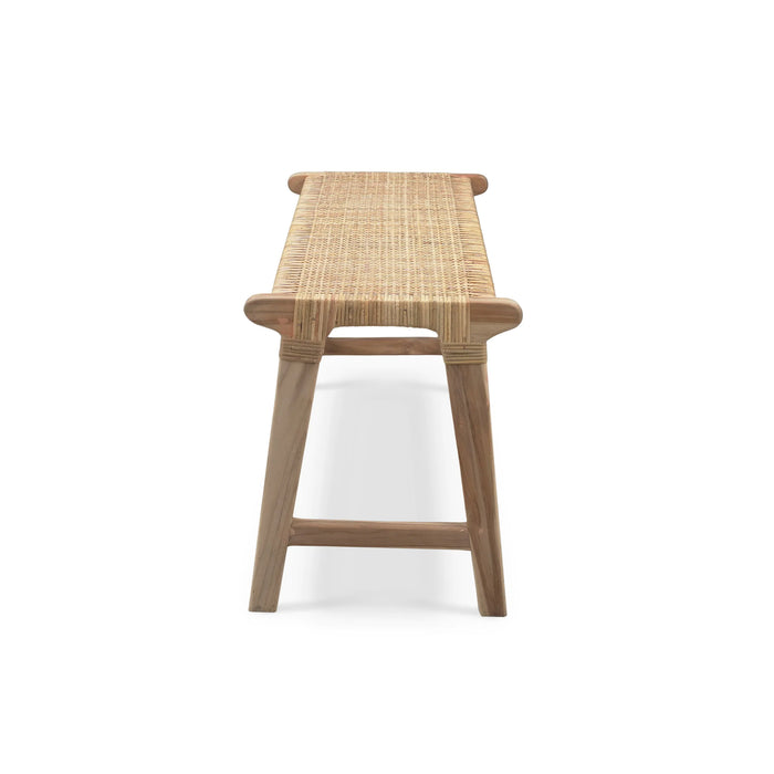 Bramble - Logan Bench w/ Rattan - Teak - BR-85080 - GreatFurnitureDeal