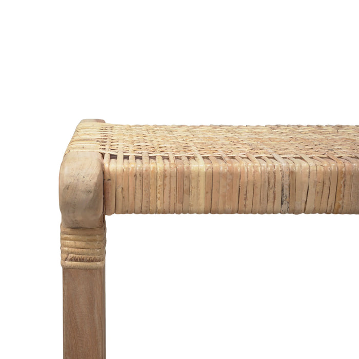 Bramble - Logan Bench w/ Rattan - Teak - BR-85080 - GreatFurnitureDeal